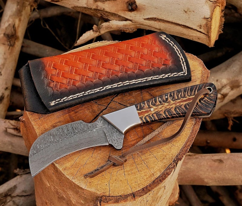 BE BREAK EDGE Handmade 1095 Steel Lineman’s Hawkbill knife with Leather sheath, Heavy Duty Utility Knife blade Electrician Wire Skinning knife for professional. - Image 5
